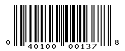 upc 040100001378 barcode image