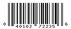UPC barcode number 040102722356