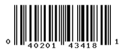 UPC barcode number 040201434181