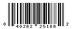 UPC barcode number 040282251882