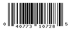 UPC barcode number 040773107285