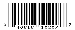 UPC barcode number 040818102077