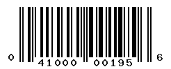 UPC barcode number 041000001956