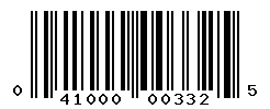 UPC barcode number 041000003325