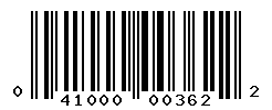 UPC barcode number 041000003622