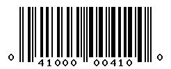 UPC barcode number 041000004100