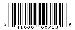 UPC barcode number 041000007538