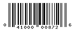 UPC barcode number 041000008726