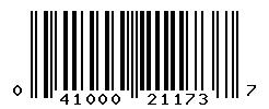 UPC barcode number 041000211737