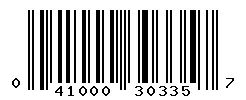 UPC barcode 041000303357