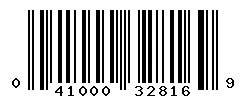 UPC barcode 041000328169