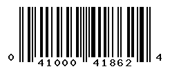 UPC barcode number 041000418624