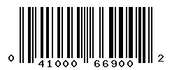 UPC barcode number 041000669002