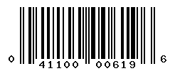 UPC barcode number 041100006196