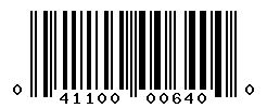 UPC barcode number 041100006400
