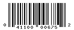 UPC barcode number 041100006752