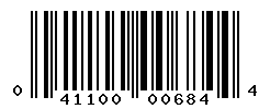 UPC barcode number 041100006844
