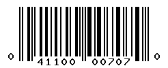 UPC barcode number 041100007070