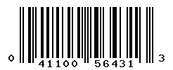 UPC barcode number 041100564313