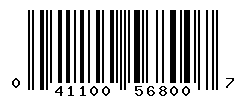 upc 041100568007 barcode image