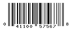 UPC barcode number 041100575678