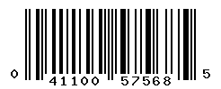 UPC barcode number 041100575685