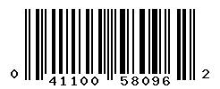 UPC barcode number 041100580962