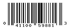 UPC barcode number 041100598813