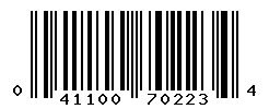UPC barcode number 041100702234