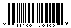 upc 041100704009 barcode image