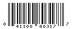 UPC barcode number 041100803177