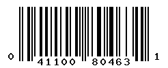 UPC barcode number 041100804631