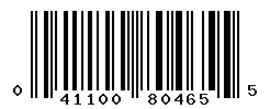 UPC barcode number 041100804655