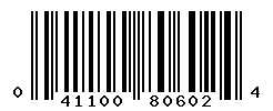 UPC barcode number 041100806024