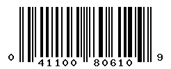 UPC barcode number 041100806109