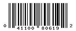 UPC barcode number 041100806192