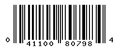 UPC barcode number 041100807984