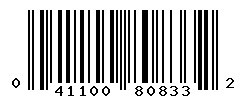 UPC barcode number 041100808332