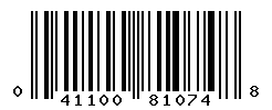 UPC barcode number 041100810748