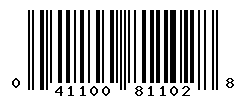 UPC barcode number 041100811028