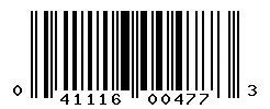 UPC barcode 041116004773
