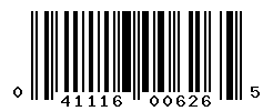 UPC barcode number 041116006265