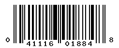 UPC barcode number 041116018848