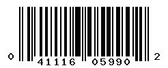 UPC barcode number 041116059902