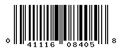 UPC barcode number 041116084058