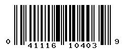 upc 041116104039 barcode image