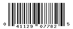 UPC barcode 041129077825