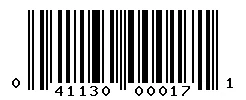 UPC barcode 041130000171