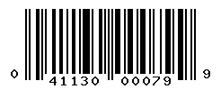 UPC barcode 041130000799