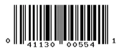UPC 041130005541 barcode image